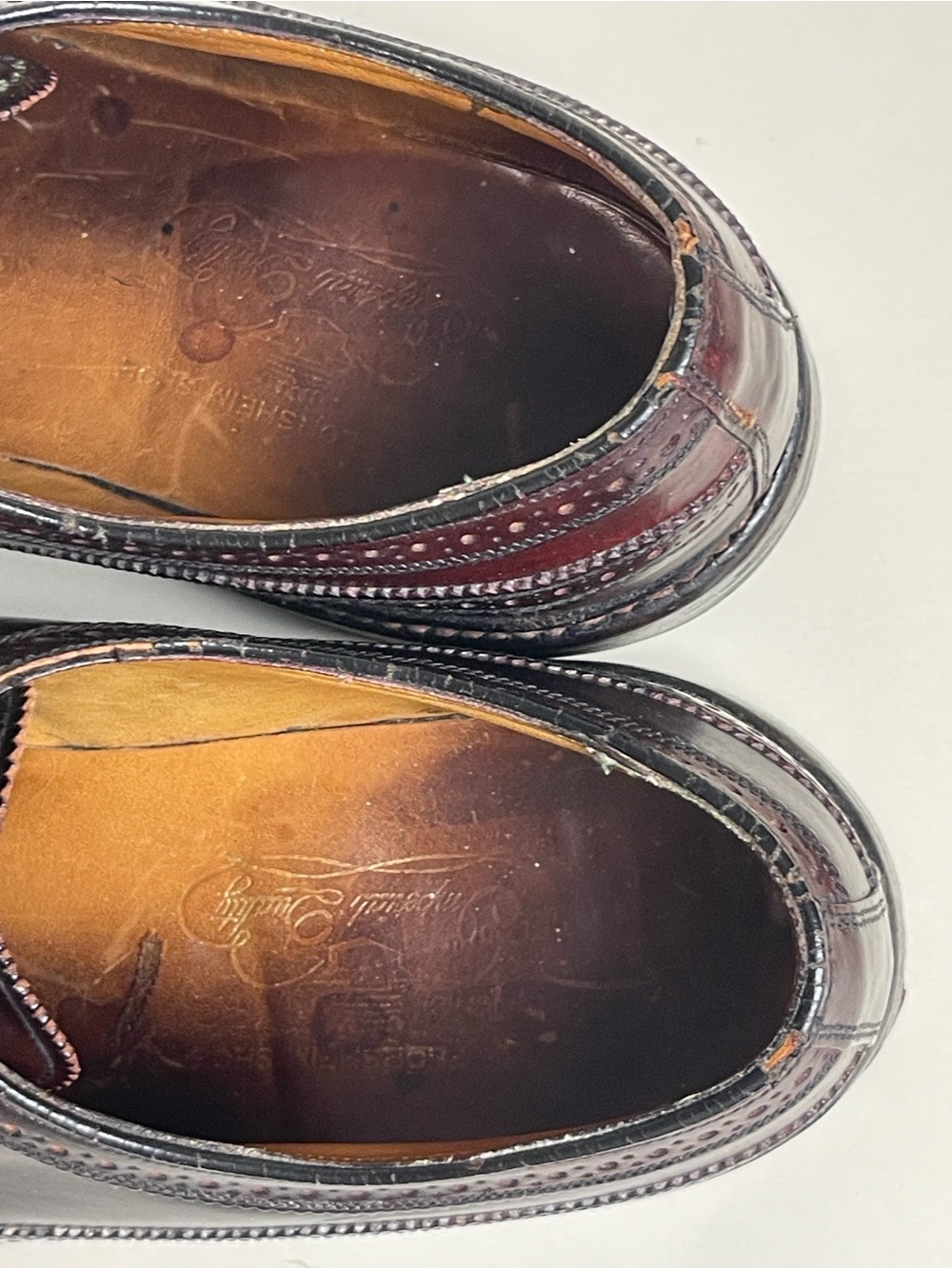 Florsheim Imperial Cordovan Longwing Oxfords V Cleat 93605 Mens 10 D - Picture 10 of 16
